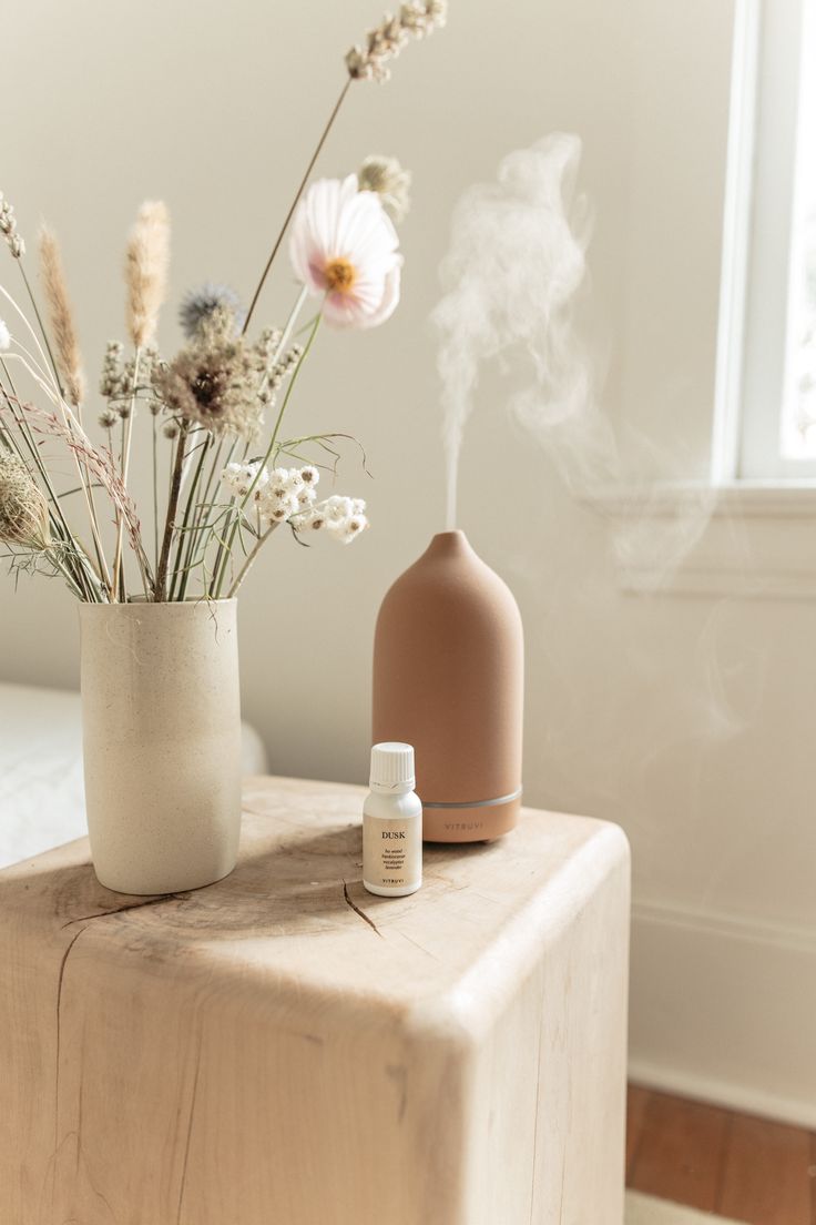 Bedside Table Styling With The Stone Diffuser in Terracotta